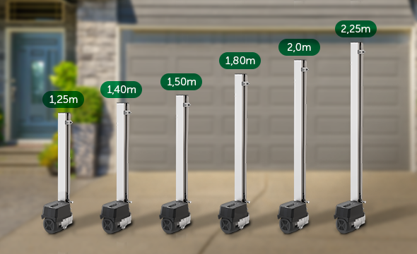 Diferentes tamanhos de bra&ccedil;o acionador