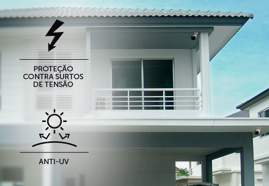 Câmera com proteção anti-UV e contra surtos de tensão