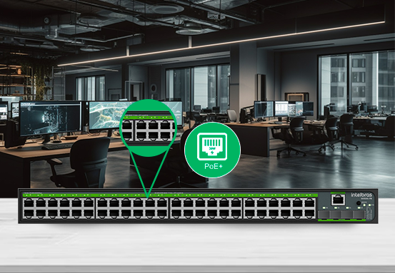 Tecnologia PoE+ integrada