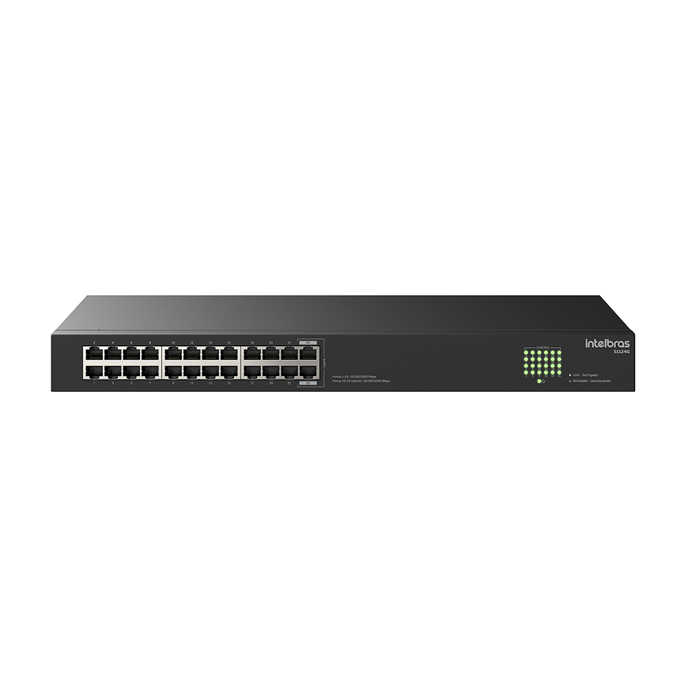 Switch Não Gerenciável 24 portas Gigabit Ethernet S1124G | Intelbras