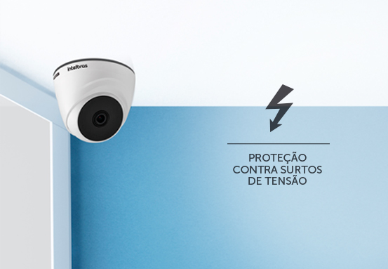 Detalhe do case plástico da câmera com proteção