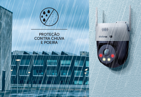 Câmera com proteção contra chuva e poeira