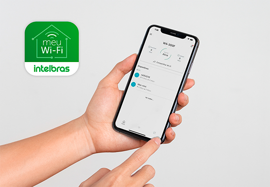 Interface do aplicativo Meu Wi-Fi Intelbras em um smartphone