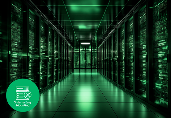 Detalhe da montagem fácil do rack