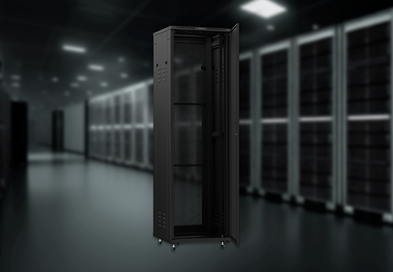 Detalhe da estrutura robusta do rack