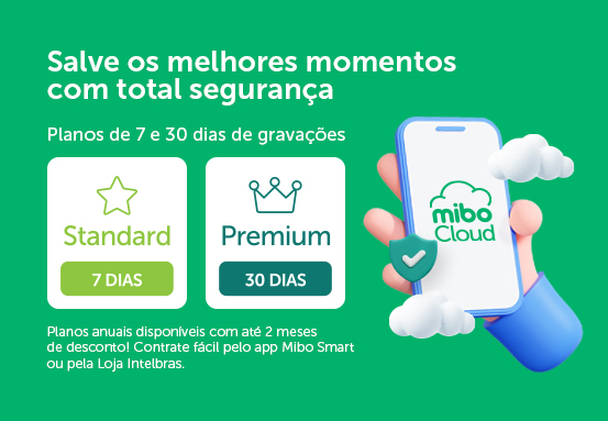 Opções de armazenamento em nuvem, SD e DVR