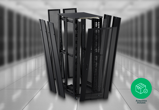 Acess&oacute;rios inclusos no Rack, como organizadores de cabos