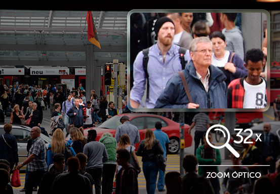 Exemplo de zoom óptico de 32x