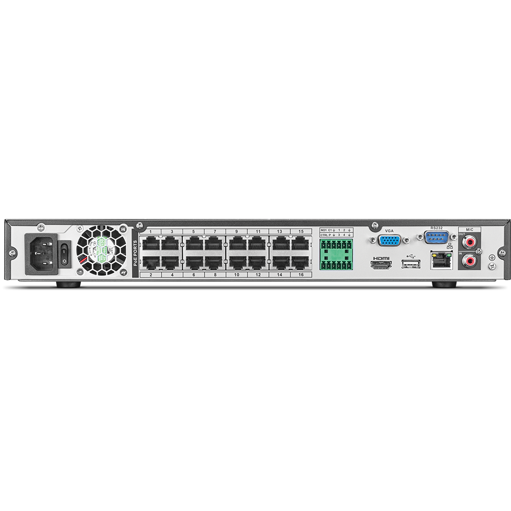 Vista traseira do NVD 3316-P com portas