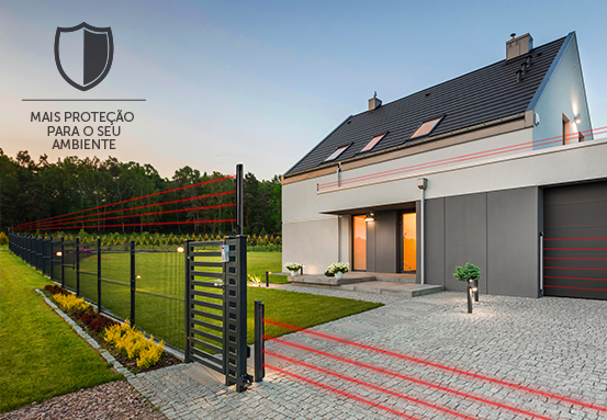 Sensor de barreira protegendo uma residência