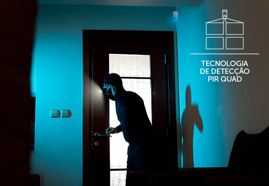 Detalhe do sensor PIR QUAD interno