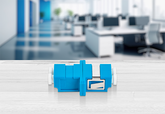 Detalhe do conector LC/UPC Duplex