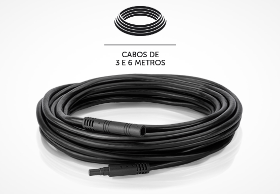 Cabos disponíveis nos tamanhos de 3 e 6 metros