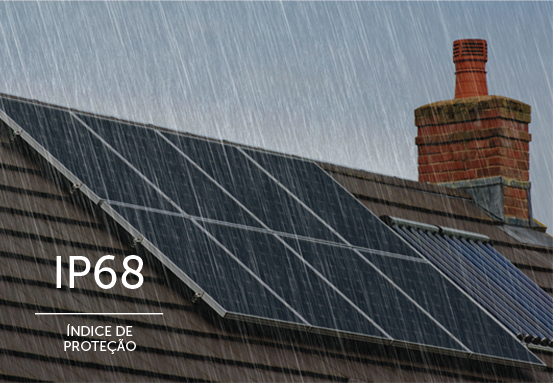 Módulo solar com selo de proteção IP68