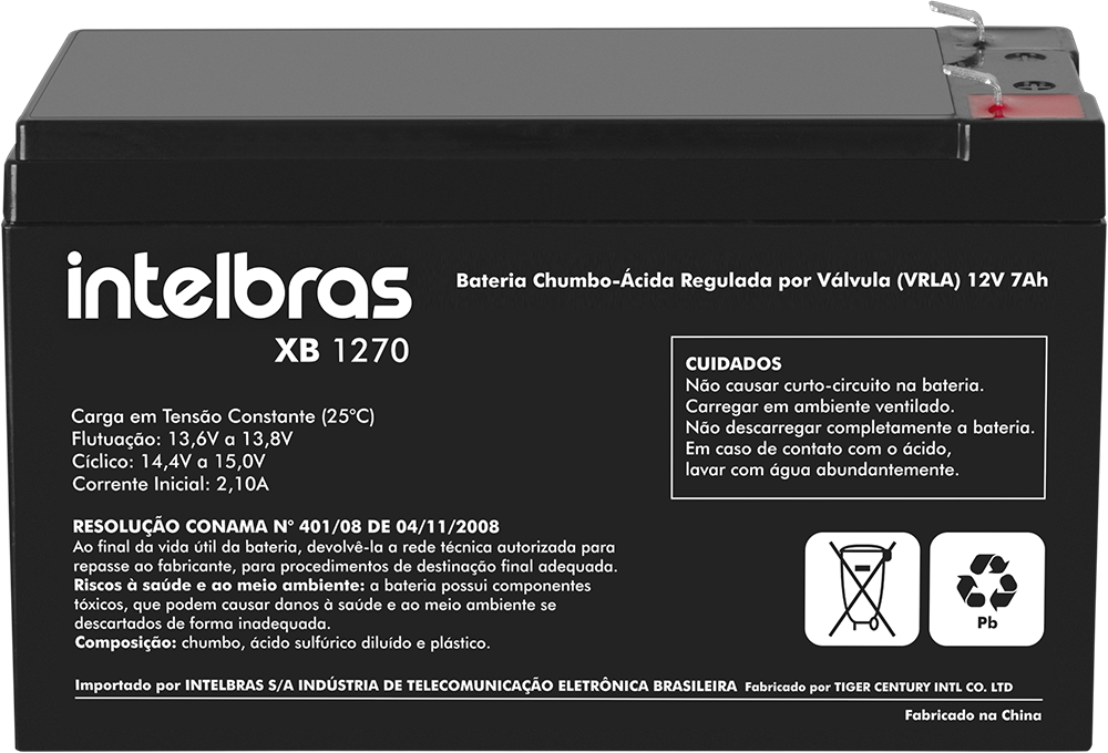 Bateria de chumbo-ácido 12V XB 1270 | Intelbras