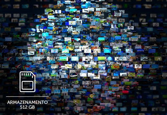 Alta capacidade de armazenamento de 512GB