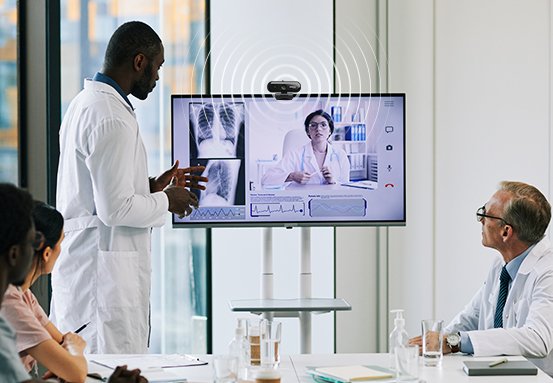 Áudio de qualidade com microfone embutido 